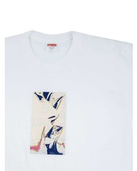 T-shirt à col rond imprimé blanc Supreme