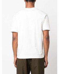 T-shirt à col rond imprimé blanc Lacoste