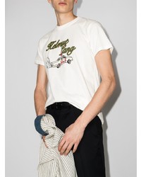 T-shirt à col rond imprimé blanc Helmut Lang