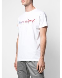 T-shirt à col rond imprimé blanc Off-White