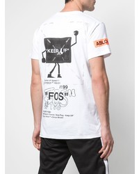 T-shirt à col rond imprimé blanc Off-White