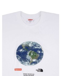 T-shirt à col rond imprimé blanc Supreme