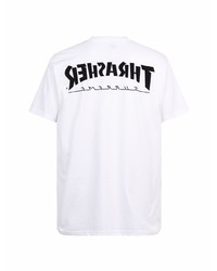 T-shirt à col rond imprimé blanc Supreme