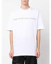 T-shirt à col rond imprimé blanc Diadora
