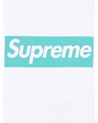 T-shirt à col rond imprimé blanc Supreme