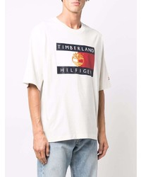 T-shirt à col rond imprimé blanc Tommy Hilfiger