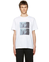 T-shirt à col rond imprimé blanc Yang Li
