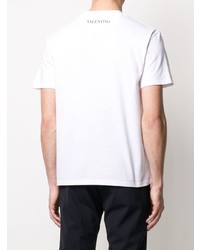 T-shirt à col rond imprimé blanc Valentino