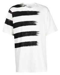 T-shirt à col rond imprimé blanc Yohji Yamamoto
