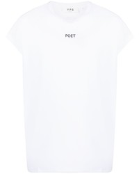 T-shirt à col rond imprimé blanc YOUNG POETS
