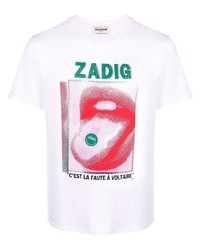 T-shirt à col rond imprimé blanc Zadig & Voltaire