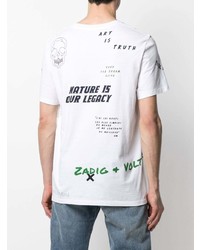 T-shirt à col rond imprimé blanc Zadig & Voltaire