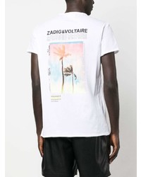 T-shirt à col rond imprimé blanc Zadig & Voltaire