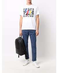 T-shirt à col rond imprimé blanc PS Paul Smith