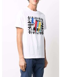 T-shirt à col rond imprimé blanc PS Paul Smith