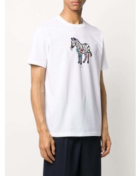 T-shirt à col rond imprimé blanc PS Paul Smith