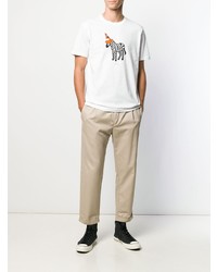 T-shirt à col rond imprimé blanc PS Paul Smith