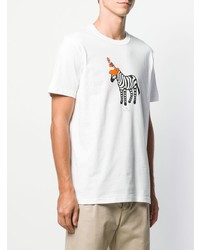 T-shirt à col rond imprimé blanc PS Paul Smith