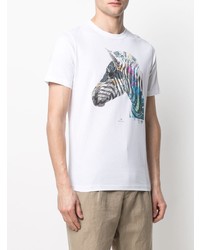 T-shirt à col rond imprimé blanc PS Paul Smith