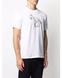 T-shirt à col rond imprimé blanc PS Paul Smith