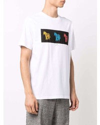 T-shirt à col rond imprimé blanc PS Paul Smith