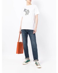 T-shirt à col rond imprimé blanc PS Paul Smith