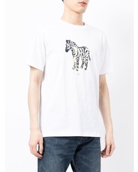 T-shirt à col rond imprimé blanc PS Paul Smith