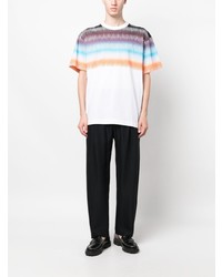 T-shirt à col rond imprimé blanc Missoni