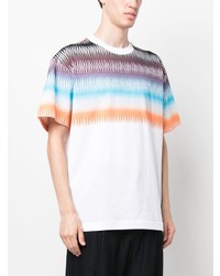 T-shirt à col rond imprimé blanc Missoni