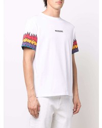 T-shirt à col rond imprimé blanc Missoni