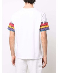 T-shirt à col rond imprimé blanc Missoni