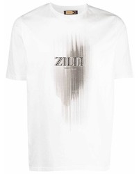 T-shirt à col rond imprimé blanc Zilli