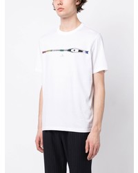 T-shirt à col rond imprimé blanc PS Paul Smith