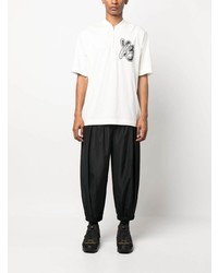 T-shirt à col rond imprimé blanc Y-3