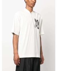 T-shirt à col rond imprimé blanc Y-3