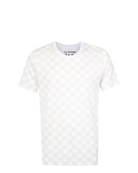 T-shirt à col rond imprimé blanc À La Garçonne