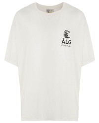T-shirt à col rond imprimé blanc Àlg