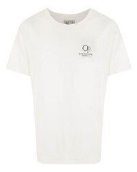 T-shirt à col rond imprimé blanc Àlg