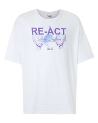 T-shirt à col rond imprimé blanc Àlg