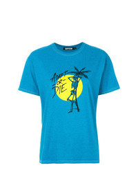 T-shirt à col rond imprimé bleu canard