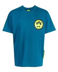 T-shirt à col rond imprimé bleu canard BARROW