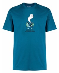 T-shirt à col rond imprimé bleu canard Carhartt WIP