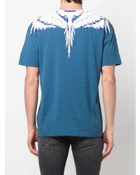 T-shirt à col rond imprimé bleu canard Marcelo Burlon County of Milan