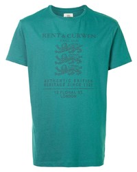 T-shirt à col rond imprimé bleu canard Kent & Curwen