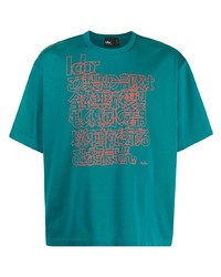 T-shirt à col rond imprimé bleu canard Kolor