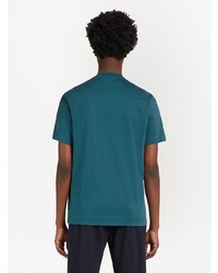 T-shirt à col rond imprimé bleu canard Z Zegna