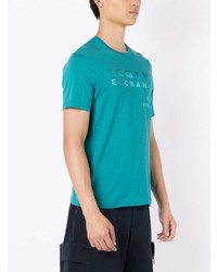 T-shirt à col rond imprimé bleu canard Armani Exchange