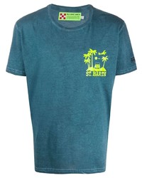 T-shirt à col rond imprimé bleu canard MC2 Saint Barth