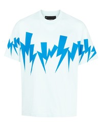 T-shirt à col rond imprimé bleu canard Neil Barrett