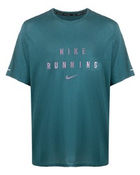 T-shirt à col rond imprimé bleu canard Nike